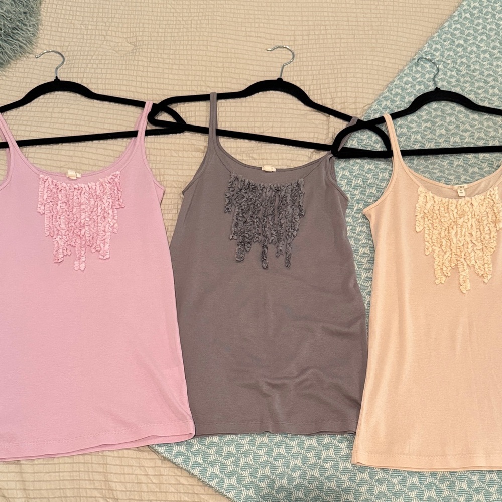 J Crew Vintage Ruffle Trim Tank top Small blush